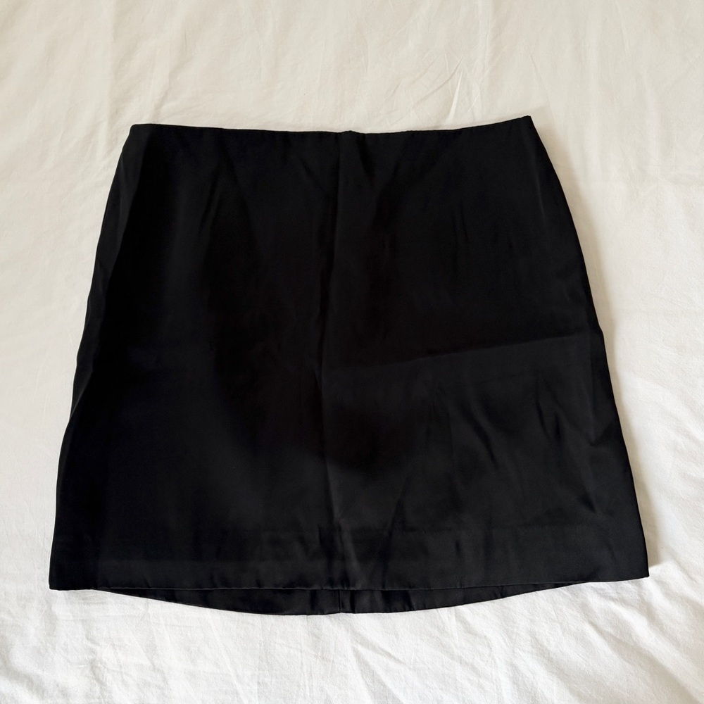 NWT Madewell Satin Mini Skirt Women's Black Size 2
